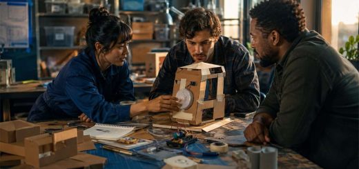 Equipo emprendedor probando un prototipo con un posible usuario